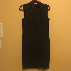 NWT Calvin Klein shift dress w/ zipper accents